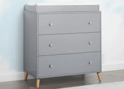 Dressers & Changing Tables|Dressers*Delta Children Jordan 3 Drawer Dresser Grey with Natural (1359)