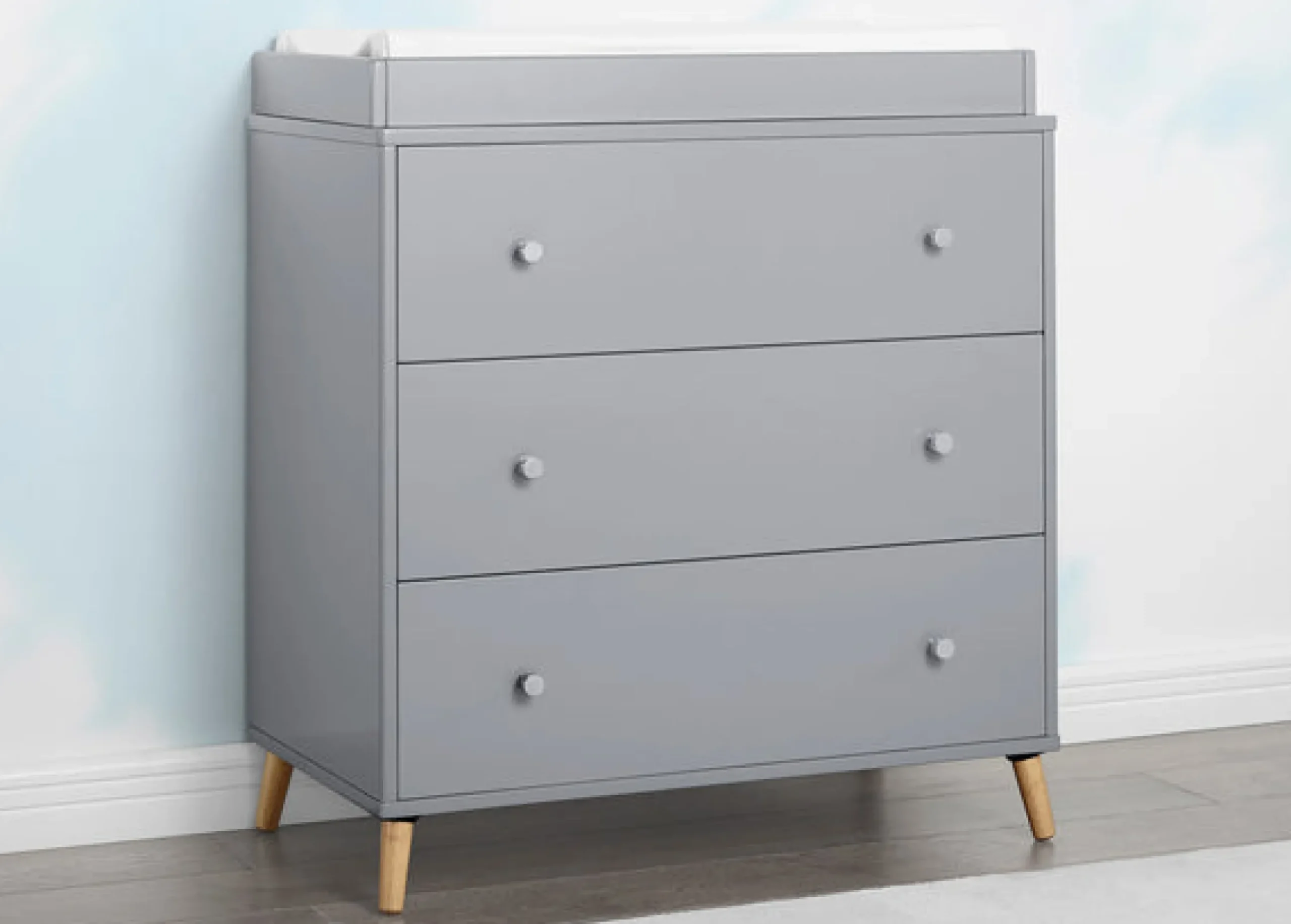 Dressers & Changing Tables|Dressers*Delta Children Jordan 3 Drawer Dresser Grey with Natural (1359)