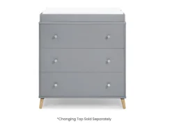 Dressers & Changing Tables|Dressers*Delta Children Jordan 3 Drawer Dresser Grey with Natural (1359)
