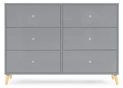 Dressers & Changing Tables|Dressers*Delta Children Jordan 6 Drawer Dresser with Interlocking Drawers Grey with Natural (1359)