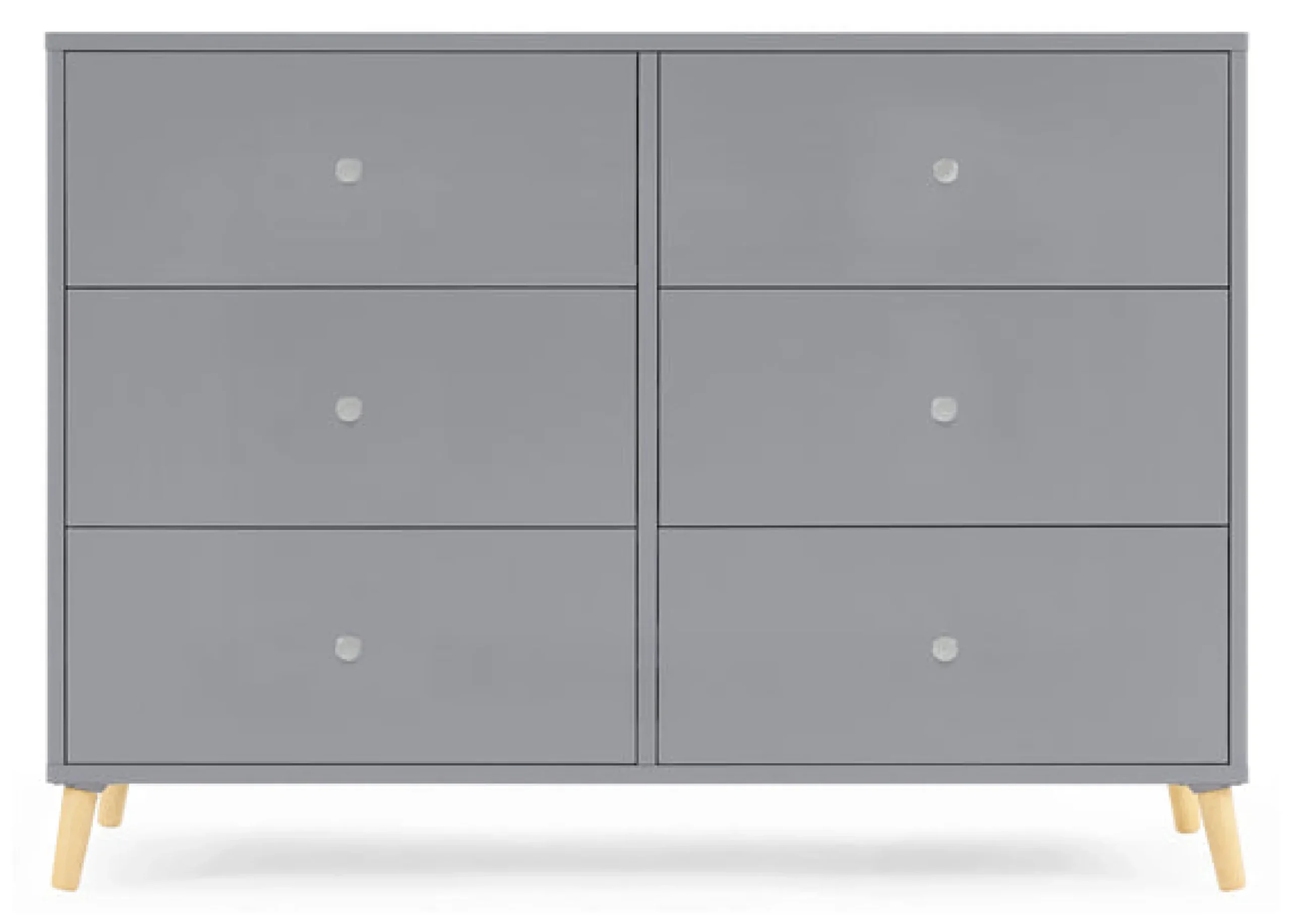 Dressers & Changing Tables|Dressers*Delta Children Jordan 6 Drawer Dresser with Interlocking Drawers Grey with Natural (1359)