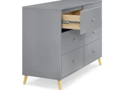Dressers & Changing Tables|Dressers*Delta Children Jordan 6 Drawer Dresser with Interlocking Drawers Grey with Natural (1359)