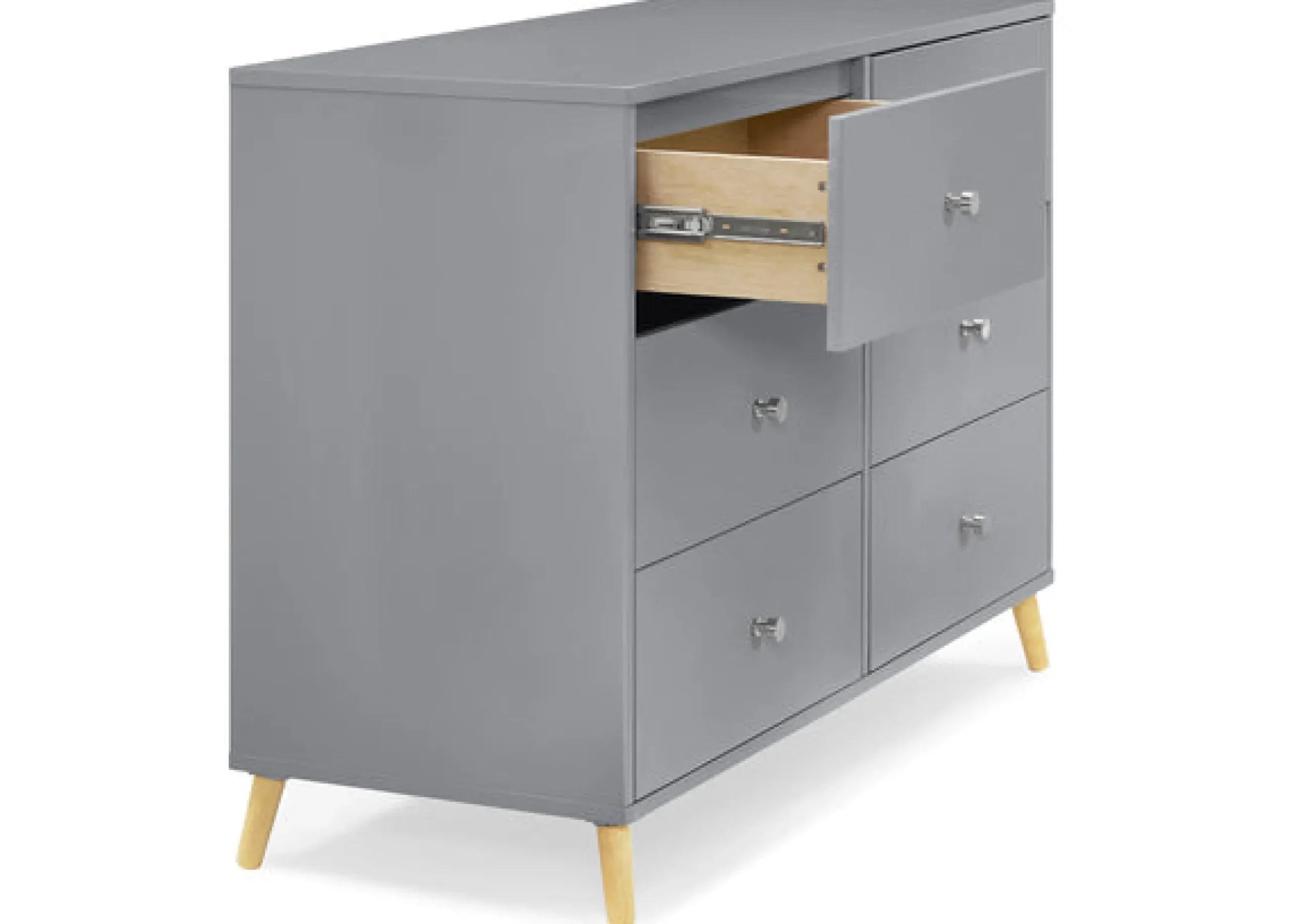 Dressers & Changing Tables|Dressers*Delta Children Jordan 6 Drawer Dresser with Interlocking Drawers Grey with Natural (1359)