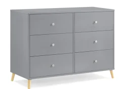 Dressers & Changing Tables|Dressers*Delta Children Jordan 6 Drawer Dresser with Interlocking Drawers Grey with Natural (1359)