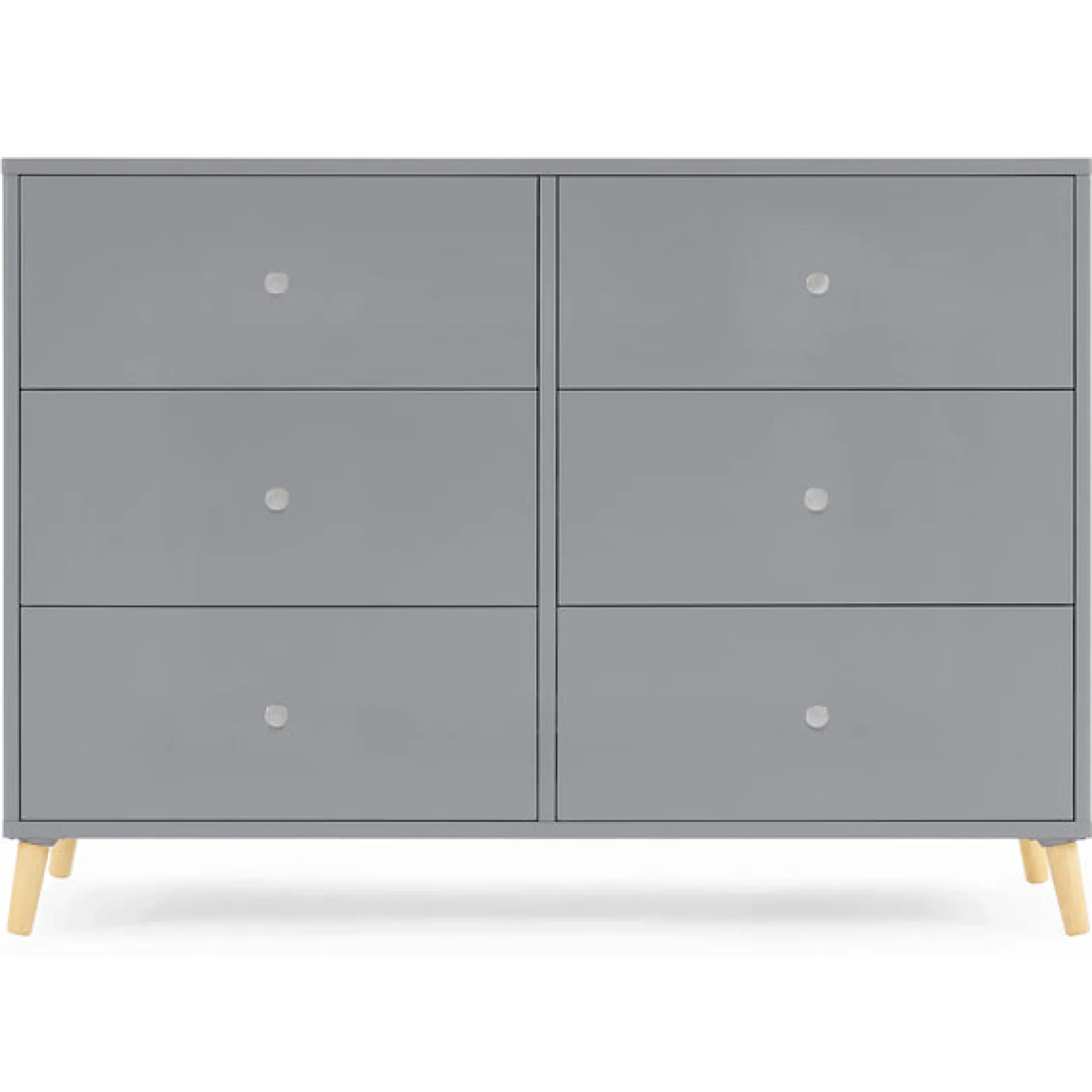 Dressers & Changing Tables|Dressers*Delta Children Jordan 6 Drawer Dresser with Interlocking Drawers Grey with Natural (1359)