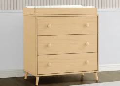 Dressers & Changing Tables|Dressers*Delta Children Jordan 3 Drawer Dresser with Interlocking Drawers Natural (746)