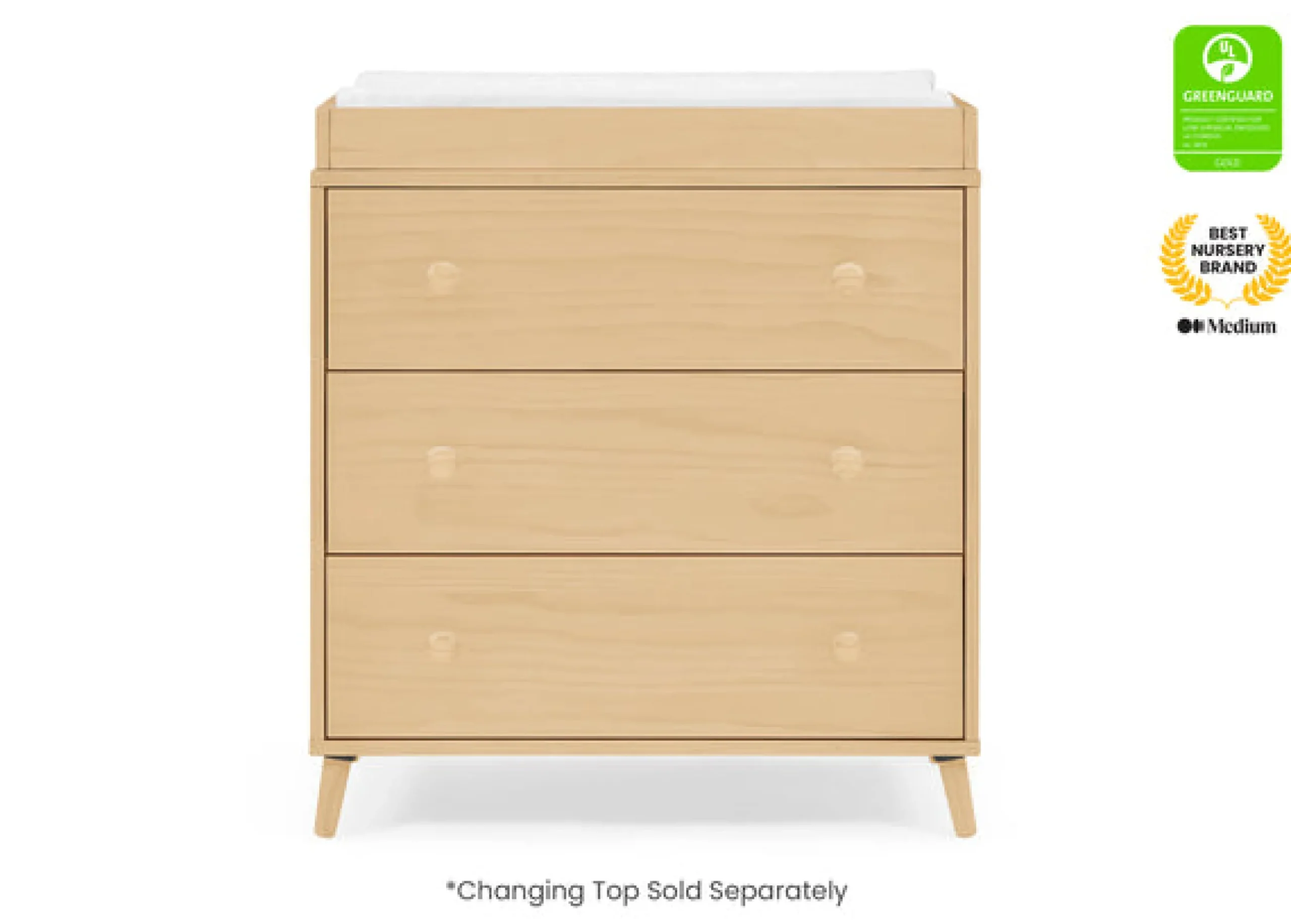 Dressers & Changing Tables|Dressers*Delta Children Jordan 3 Drawer Dresser with Interlocking Drawers Natural (746)
