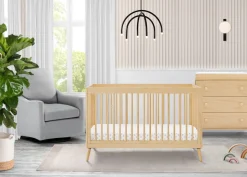 Baby Cribs*Delta Children Jordan 4-in-1 Convertible Crib Natural (746)