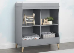 Dressers & Changing Tables|Dressers*Delta Children Jordan Storage Changing Table Grey with Natural (1359)