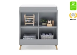 Dressers & Changing Tables|Dressers*Delta Children Jordan Storage Changing Table Grey with Natural (1359)