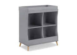 Dressers & Changing Tables|Dressers*Delta Children Jordan Storage Changing Table Grey with Natural (1359)