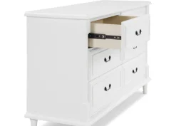 Dressers & Changing Tables|Dressers*Simmons Kids Juliette 6 Drawer Dresser with Changing Top and Interlocking Drawers Bianca White (130)