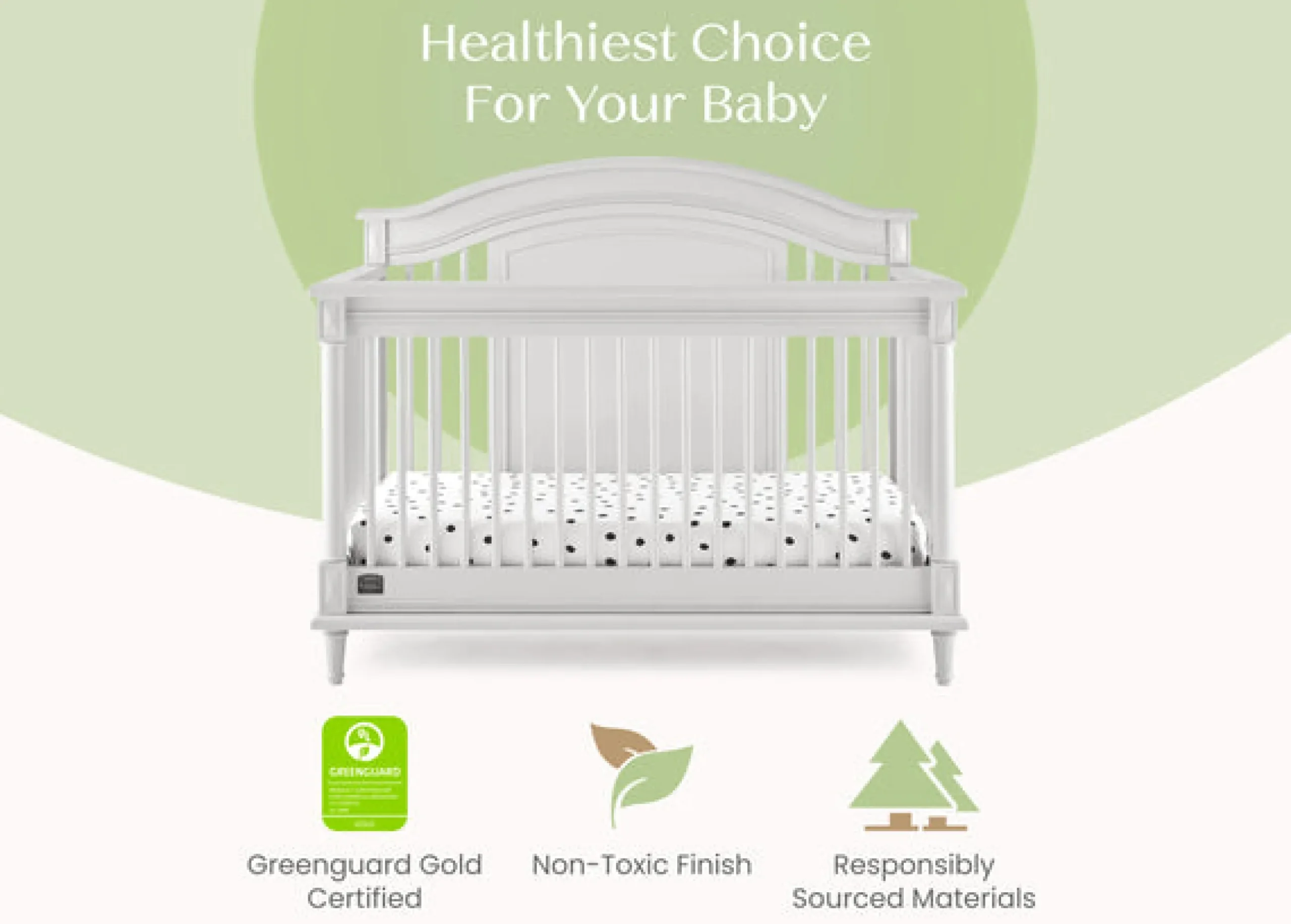Baby Cribs*Simmons Kids Juliette 6-in-1 Convertible Crib Moonstruck Grey (1351)