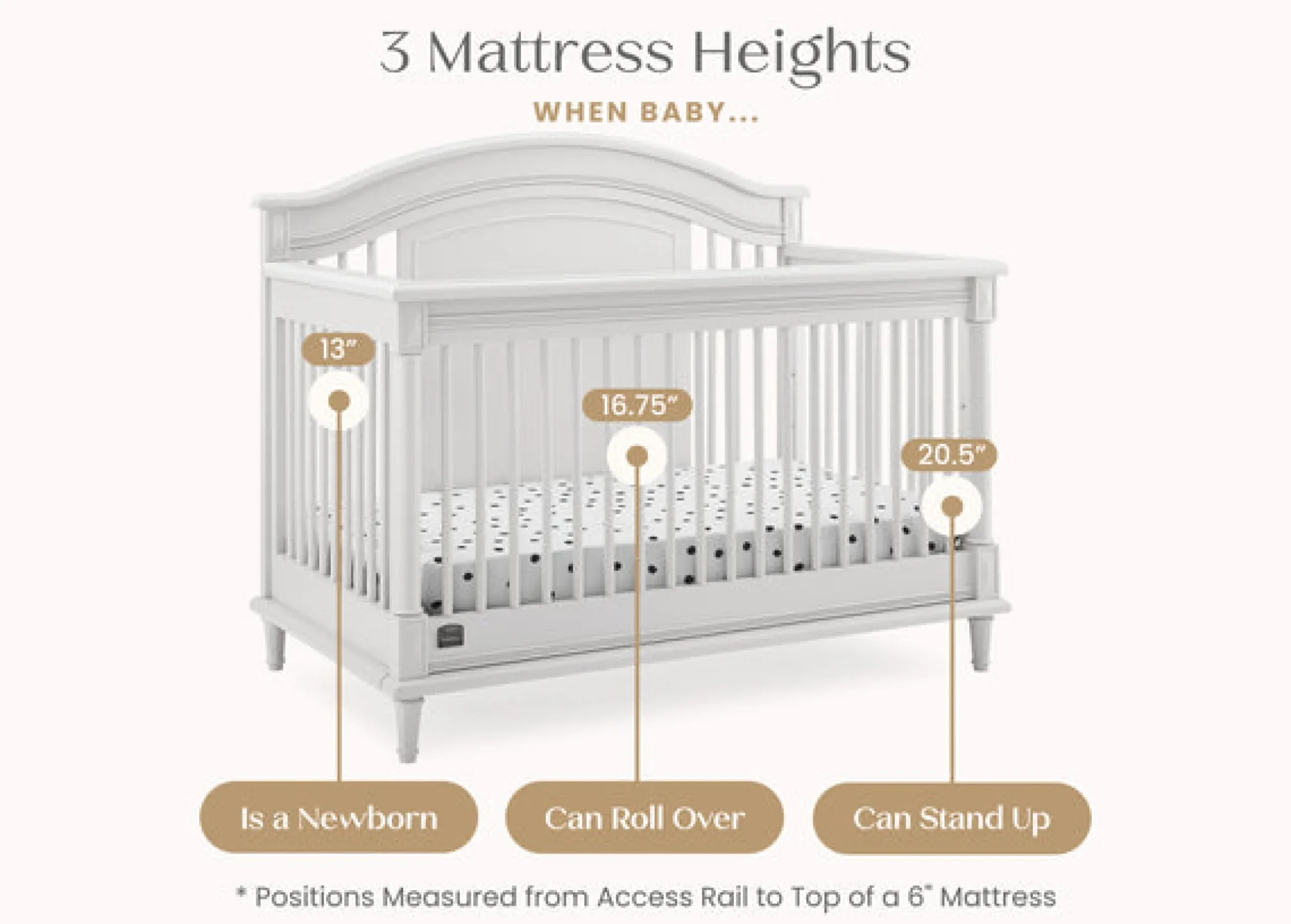 Baby Cribs*Simmons Kids Juliette 6-in-1 Convertible Crib Moonstruck Grey (1351)