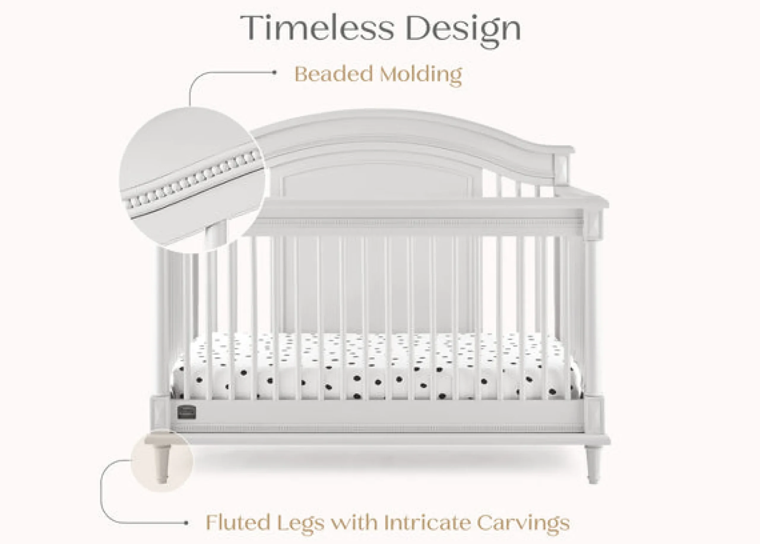 Baby Cribs*Simmons Kids Juliette 6-in-1 Convertible Crib Moonstruck Grey (1351)