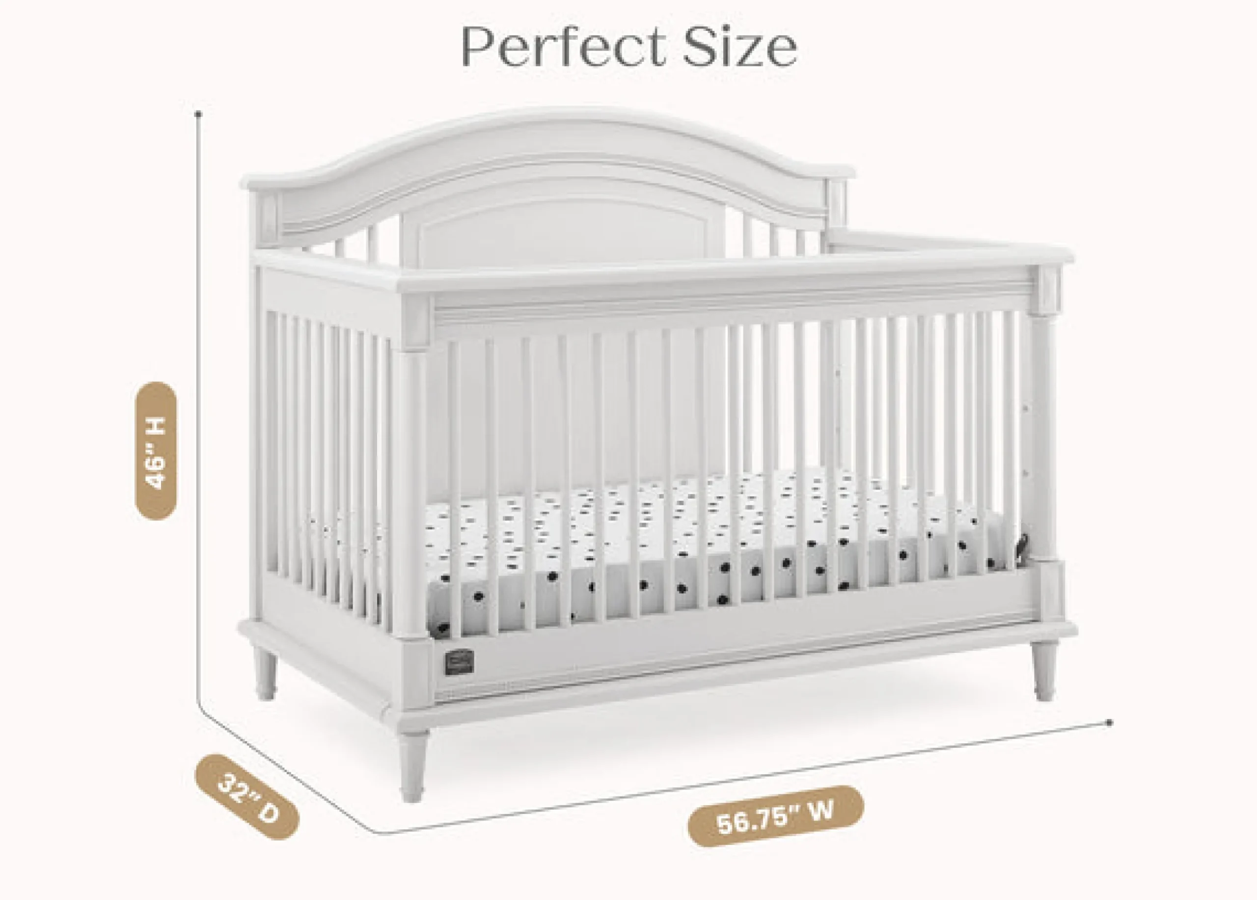 Baby Cribs*Simmons Kids Juliette 6-in-1 Convertible Crib Moonstruck Grey (1351)