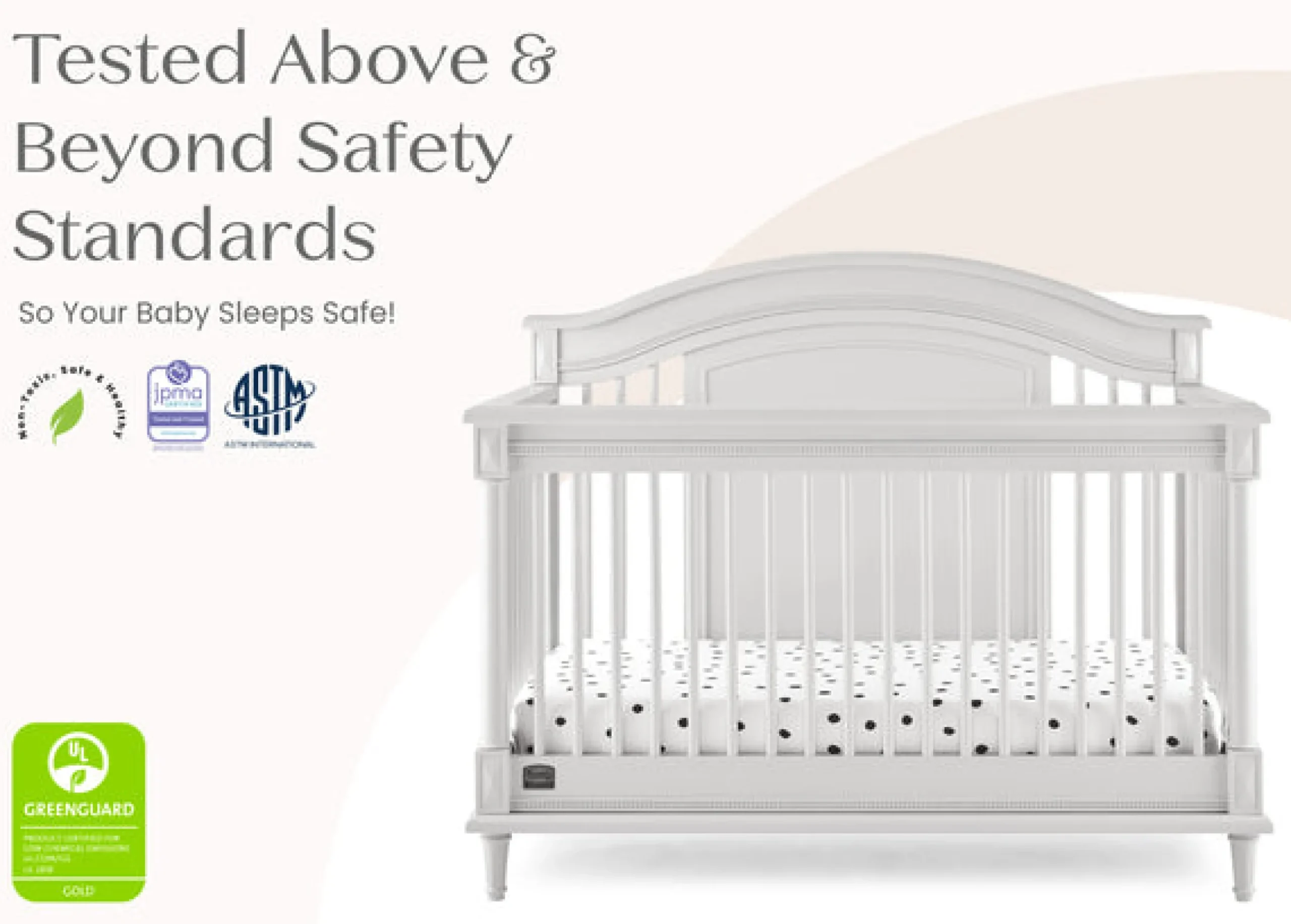 Baby Cribs*Simmons Kids Juliette 6-in-1 Convertible Crib Moonstruck Grey (1351)