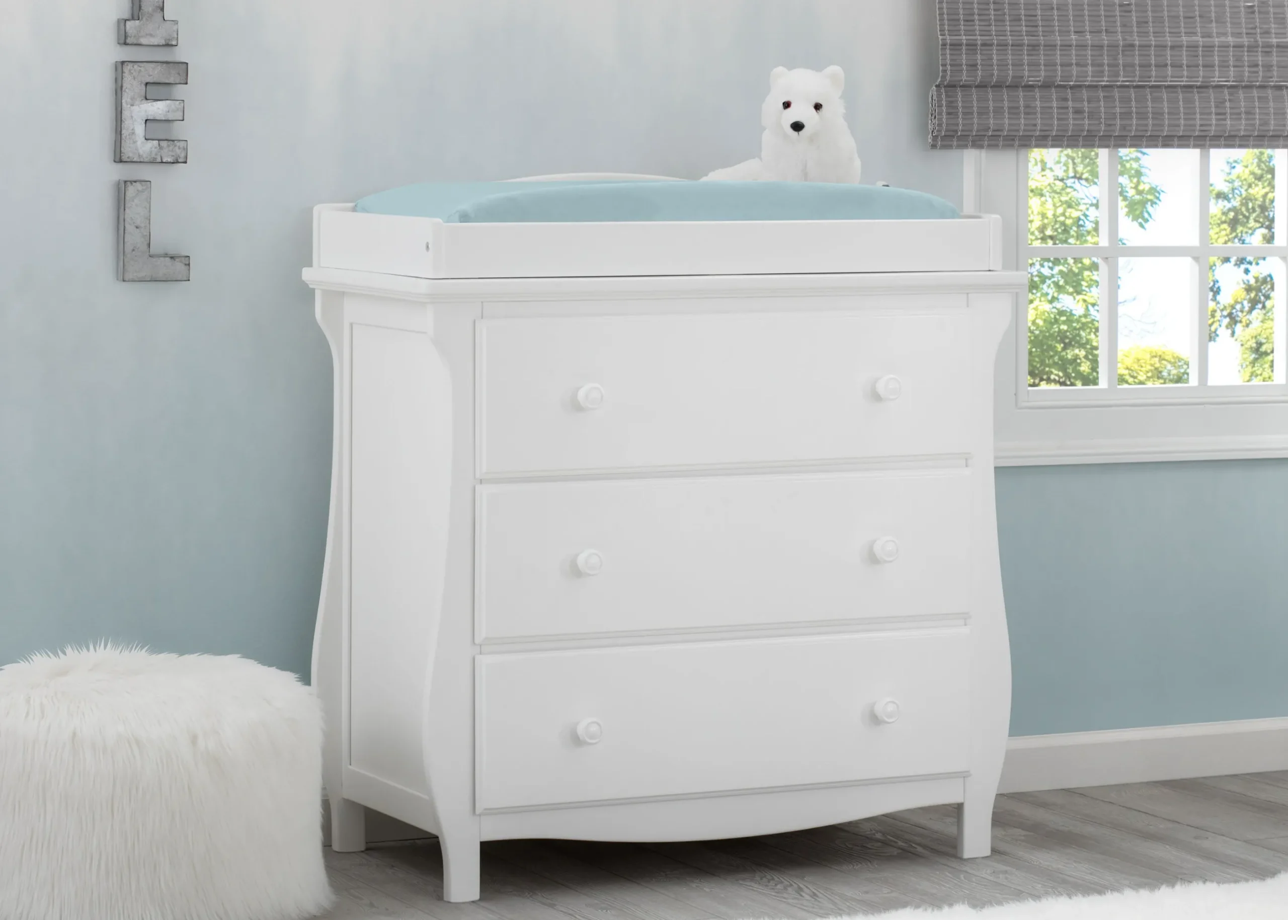 Dressers & Changing Tables|Dressers*Delta Children Lancaster 3 Drawer Dresser with Changing Top and Interlocking Drawers