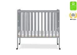 Baby Cribs*Delta Children Lee Portable Folding Mini Crib with 1.5-Inch Mattress Grey (026)