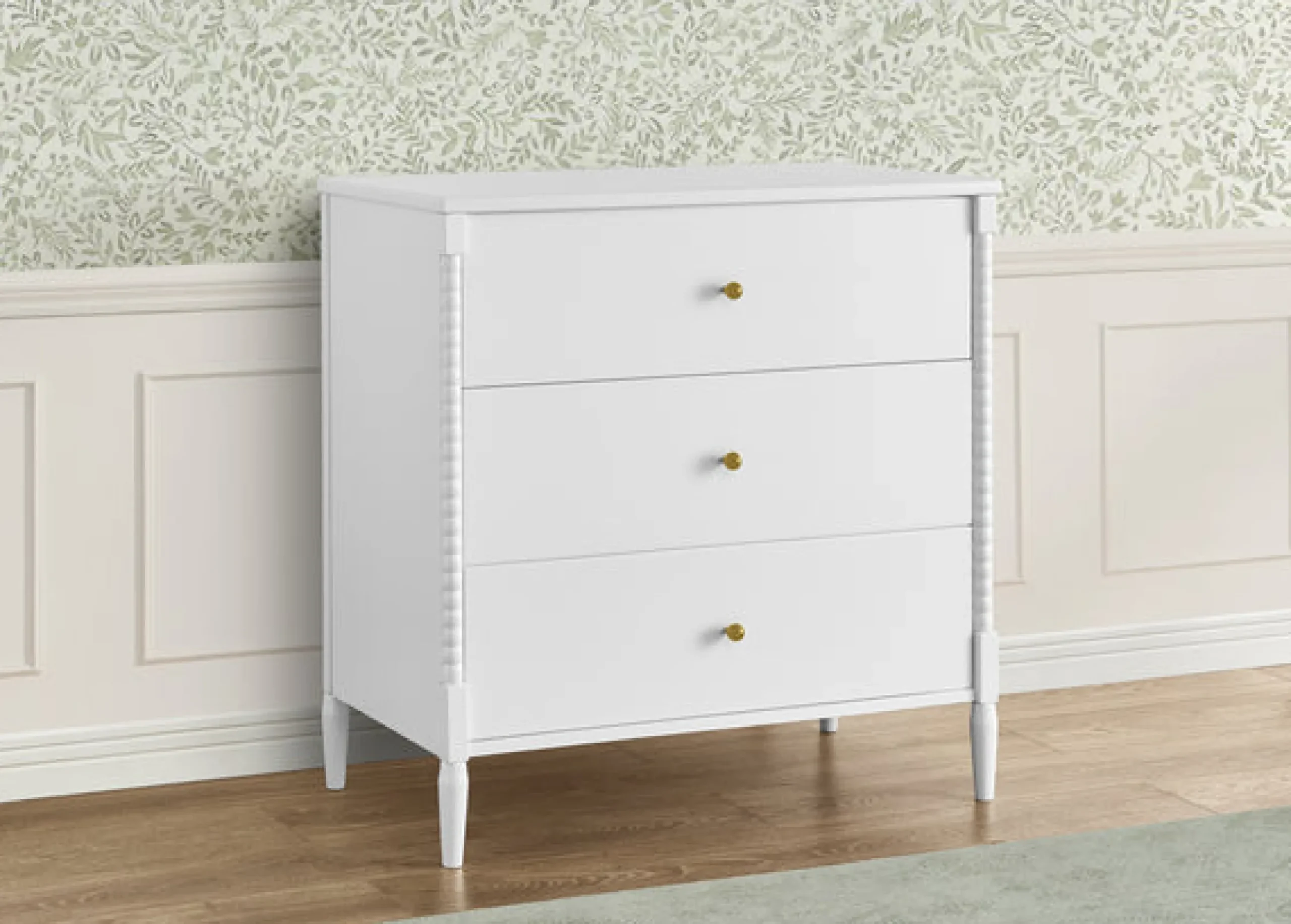 Dressers & Changing Tables|Dressers*Delta Children Lily 3 Drawer Dresser with Interlocking Drawers Bianca White (130)