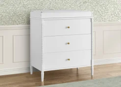 Dressers & Changing Tables|Dressers*Delta Children Lily 3 Drawer Dresser with Interlocking Drawers Bianca White (130)
