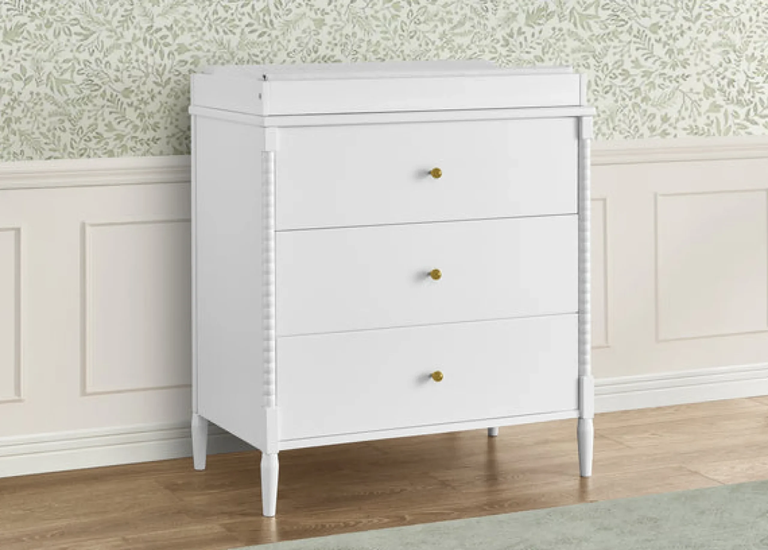 Dressers & Changing Tables|Dressers*Delta Children Lily 3 Drawer Dresser with Interlocking Drawers Bianca White (130)