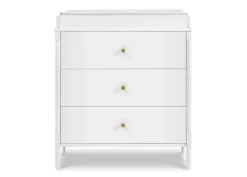 Dressers & Changing Tables|Dressers*Delta Children Lily 3 Drawer Dresser with Interlocking Drawers Bianca White (130)