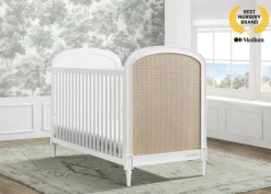 Baby Cribs*Delta Children Madeline 4-in-1 Convertible Crib Bianca White with Textured Almond (1508)