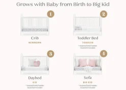Baby Cribs*Delta Children Madeline 4-in-1 Convertible Crib Bianca White with Textured Almond (1508)
