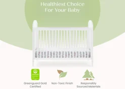Baby Cribs*Delta Children Madeline 4-in-1 Convertible Crib Bianca White with Textured Almond (1508)