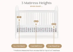 Baby Cribs*Delta Children Madeline 4-in-1 Convertible Crib Bianca White with Textured Almond (1508)