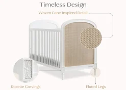 Baby Cribs*Delta Children Madeline 4-in-1 Convertible Crib Bianca White with Textured Almond (1508)