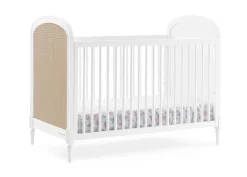 Baby Cribs*Delta Children Madeline 4-in-1 Convertible Crib Bianca White with Textured Almond (1508)