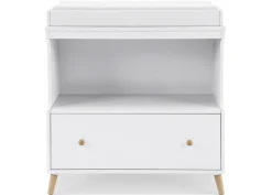 Dressers & Changing Tables|Dressers*Delta Children Madison Convertible Changing Table with Drawer Bianca White with Natural (123)