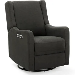 Gliders & Recliners*Delta Children Mercer Electronic Power Recliner and Swivel Glider with USB-A and Type-C Ports in Stain-Resistant Performance Fabric Dark Grey (1455)