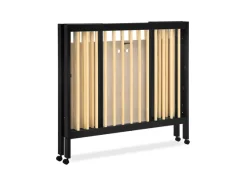 Baby Cribs*Delta Children Mia Portable Folding Mini Crib with 1.5-Inch Mattress Ebony with Natural (1482)