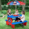 Picnic Tables*Delta Children Mickey Mouse 4 Seat Activity Picnic Table with Umbrella and LEGO Compatible Tabletop