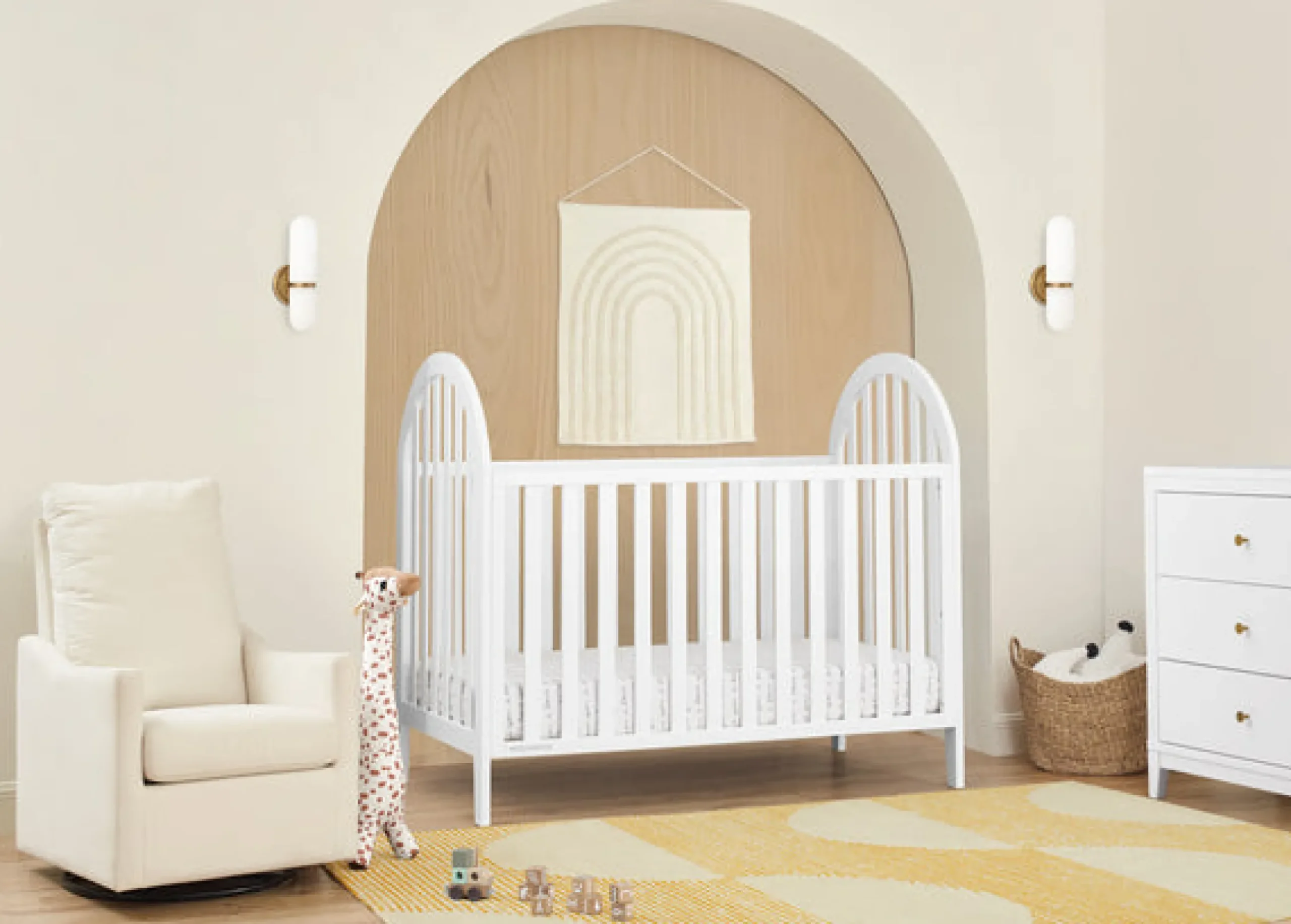 Baby Cribs*Delta Children Milano 4-in-1 Convertible Crib Bianca White (130)