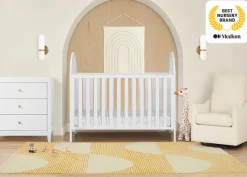 Baby Cribs*Delta Children Milano 4-in-1 Convertible Crib Bianca White (130)