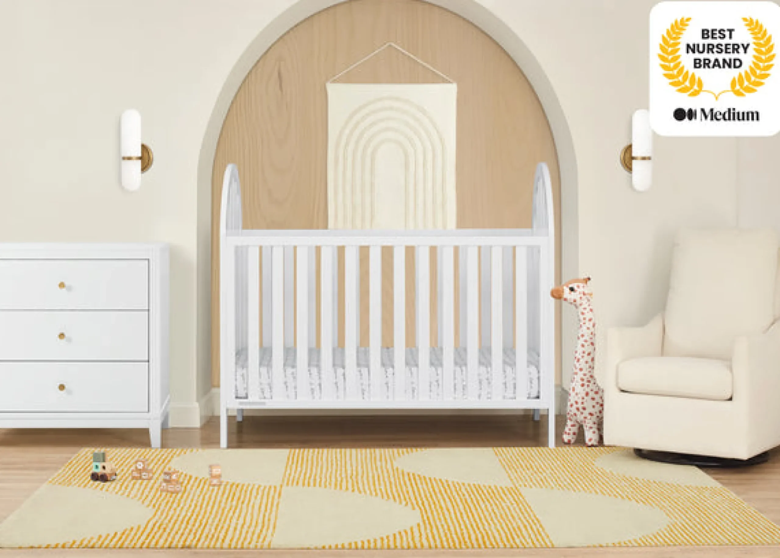 Baby Cribs*Delta Children Milano 4-in-1 Convertible Crib Bianca White (130)