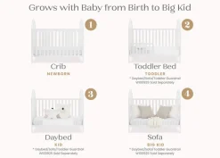 Baby Cribs*Delta Children Milano 4-in-1 Convertible Crib Bianca White (130)