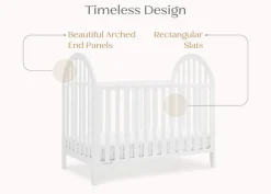Baby Cribs*Delta Children Milano 4-in-1 Convertible Crib Bianca White (130)