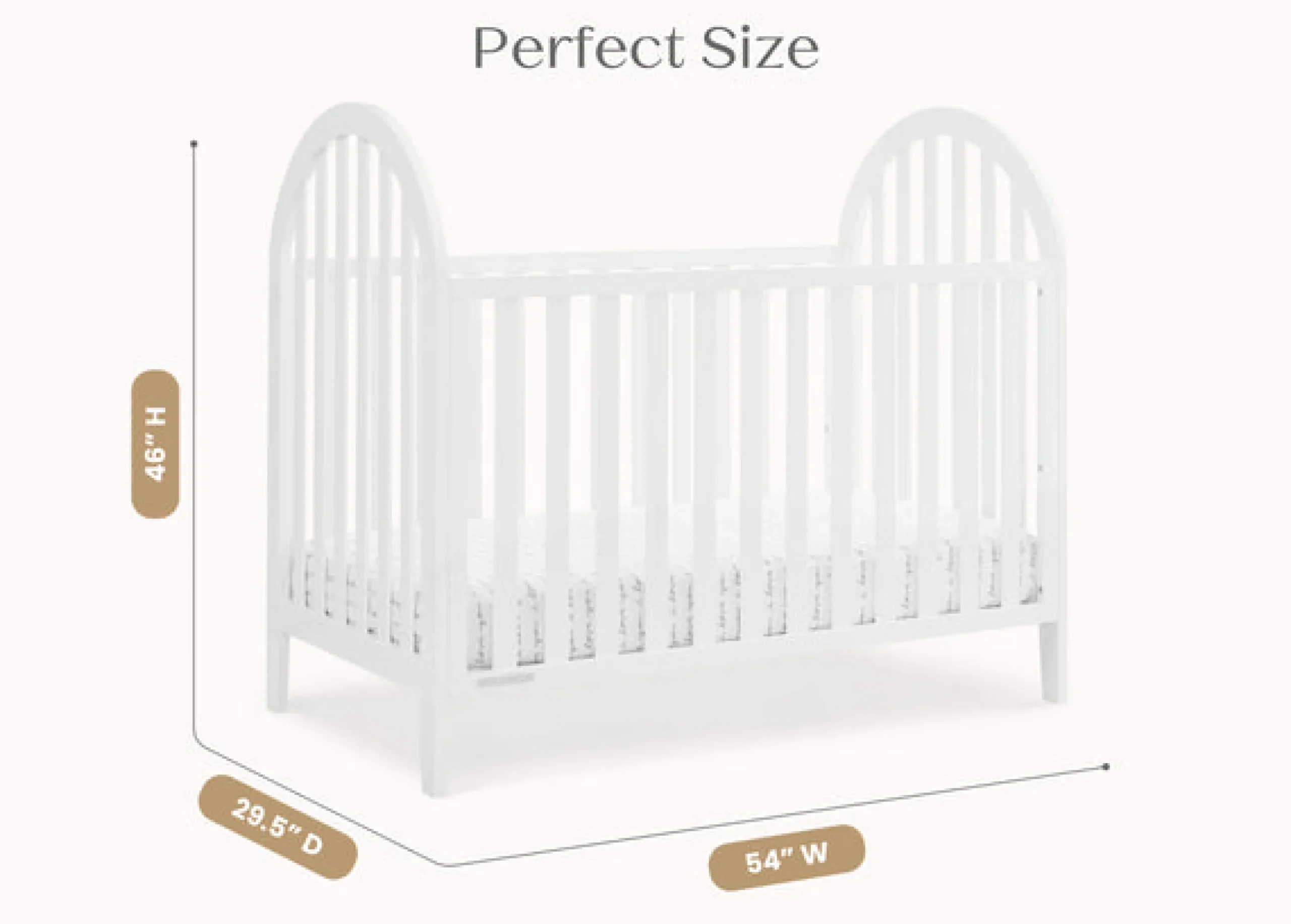 Baby Cribs*Delta Children Milano 4-in-1 Convertible Crib Bianca White (130)