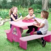 Picnic Tables*Delta Children Minnie Mouse 4 Seat Activity Picnic Table with LEGO Compatible Tabletop