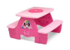 Picnic Tables*Delta Children Minnie Mouse 4 Seat Activity Picnic Table with LEGO Compatible Tabletop