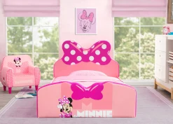 Twin Beds*Delta Children Minnie Mouse Upholstered Twin Bed