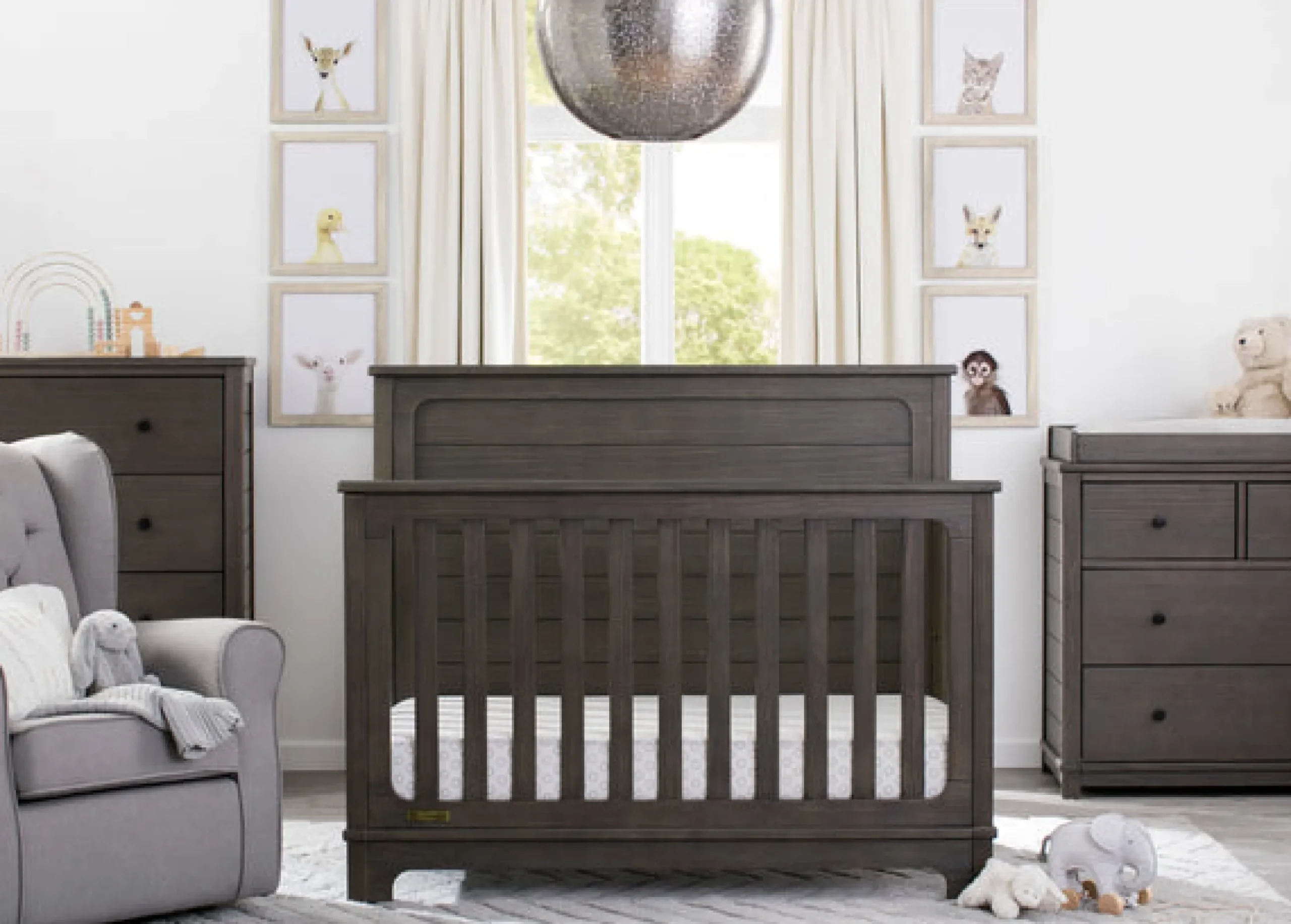 Baby Cribs*Simmons Kids Monterey Crib 'N' More Rustic Grey (084)