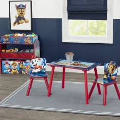 Table & Chair Sets|Table & Chair Sets*Delta Children Nick Jr. PAW Patrol 4-Piece Playroom Solution – Set Includes Table and 2 Chairs and 6-Bin Toy Organizer