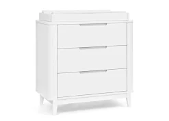 Dressers & Changing Tables|Dressers*Delta Children Noah 3 Drawer Dresser with Changing Top and Interlocking Drawers Bianca White (130)