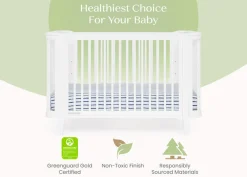 Baby Cribs*Delta Children Noah 4-in-1 Convertible Crib Bianca White (130)